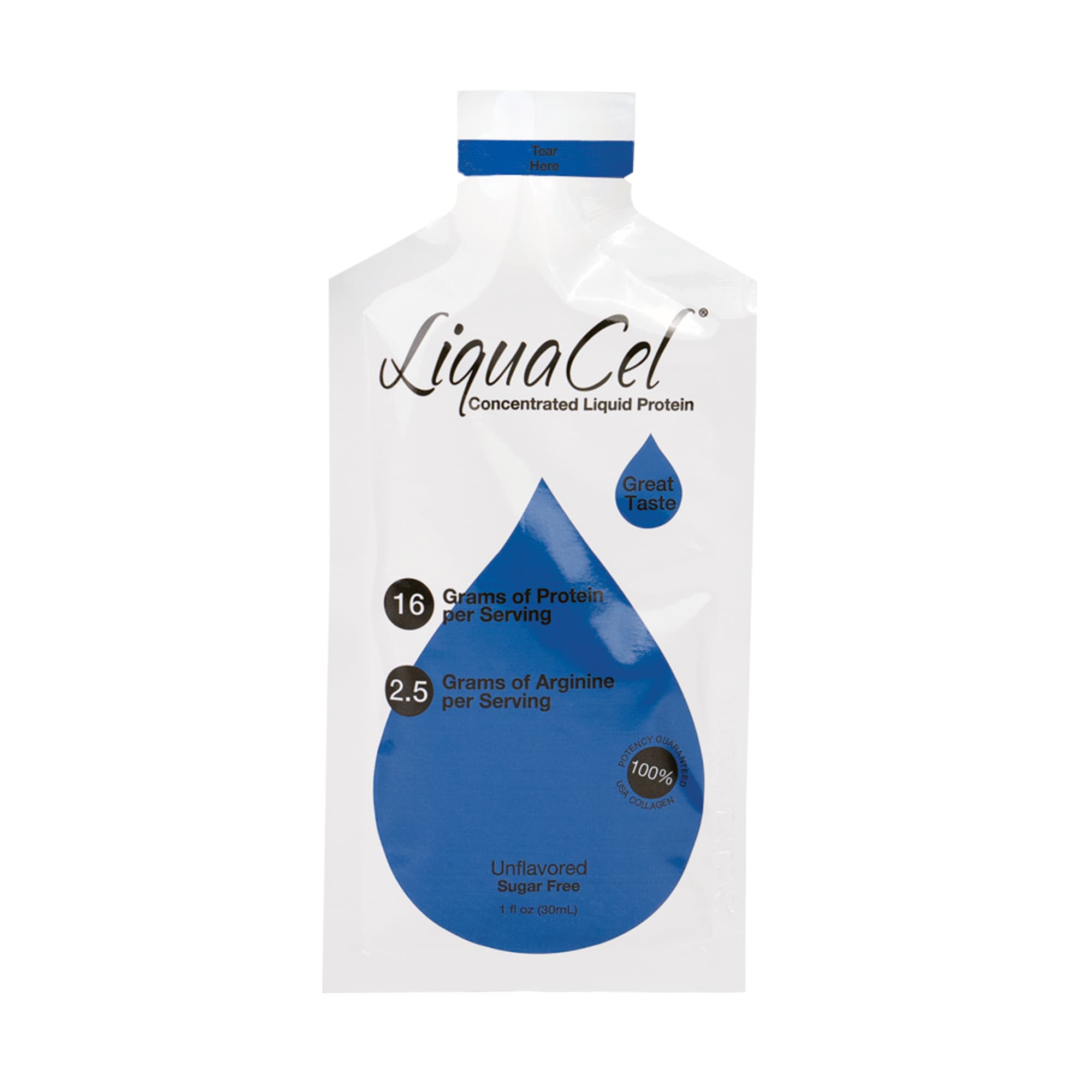 LiquaCel® Unflavored Concentrated Liquid Protein, Sugar Free, 1-ounce Packets