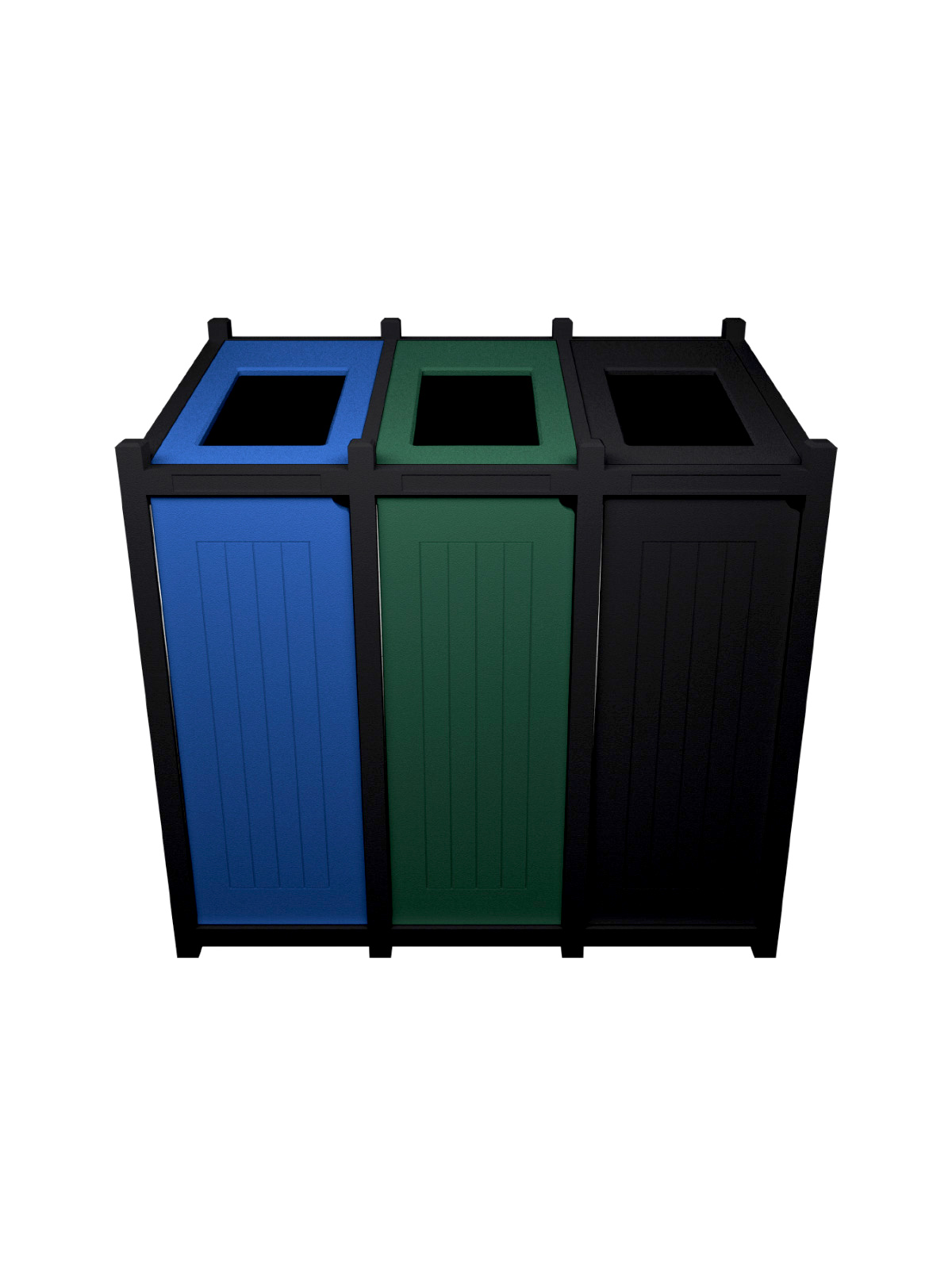 Busch Systems Aspyre Collection Venture Series triple in black with blue green and black doors and openings