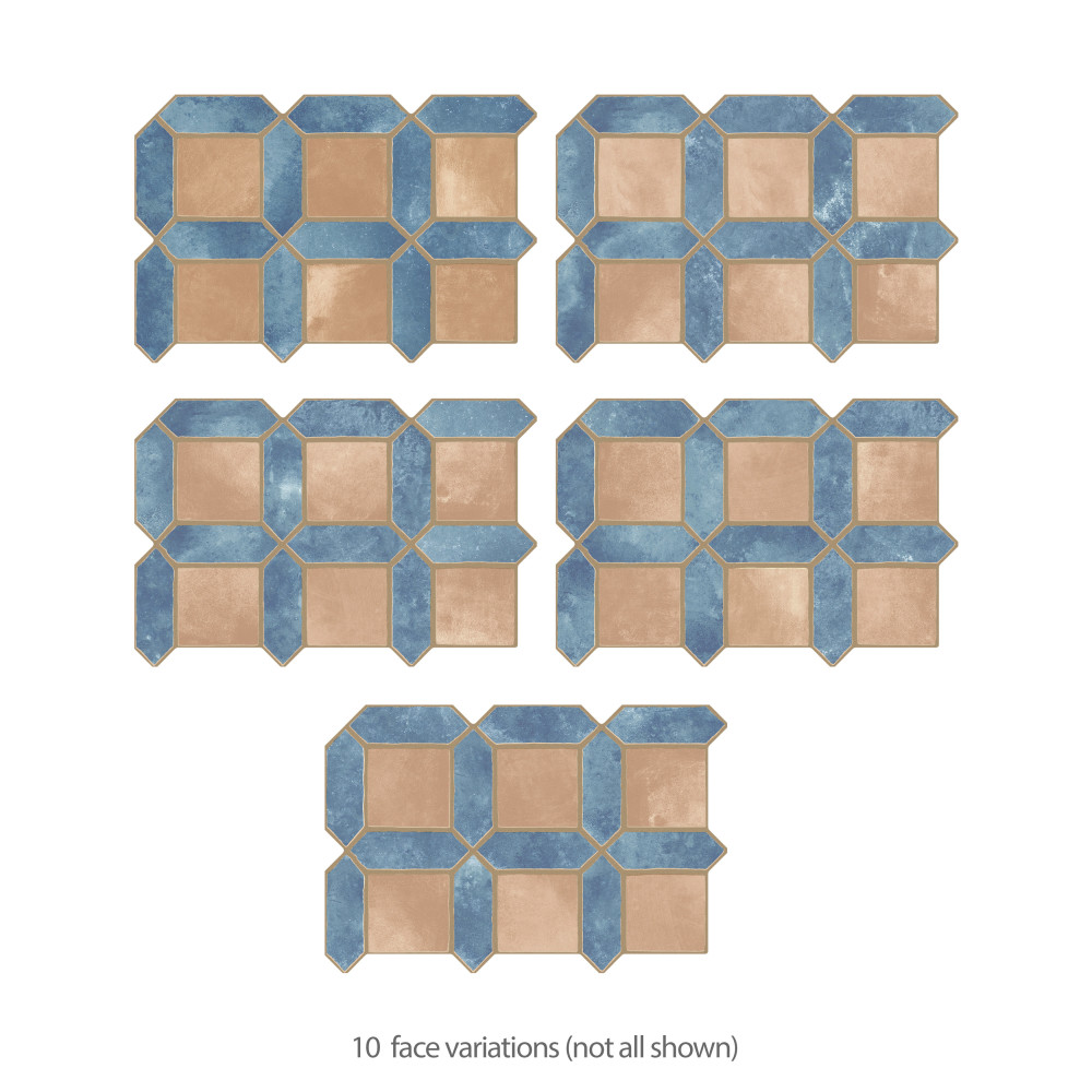 Sample – Picket Arendel Blue with Terra Square Porcelain Floor and Wall Tile