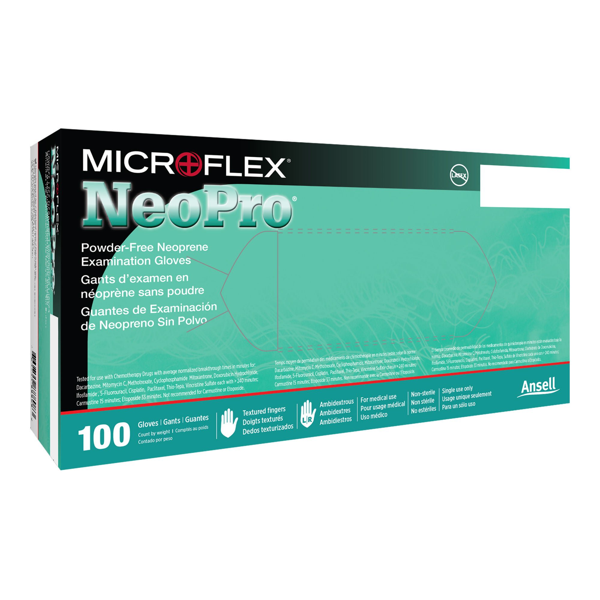NeoPro® Polychloroprene Exam Glove, Small, Green