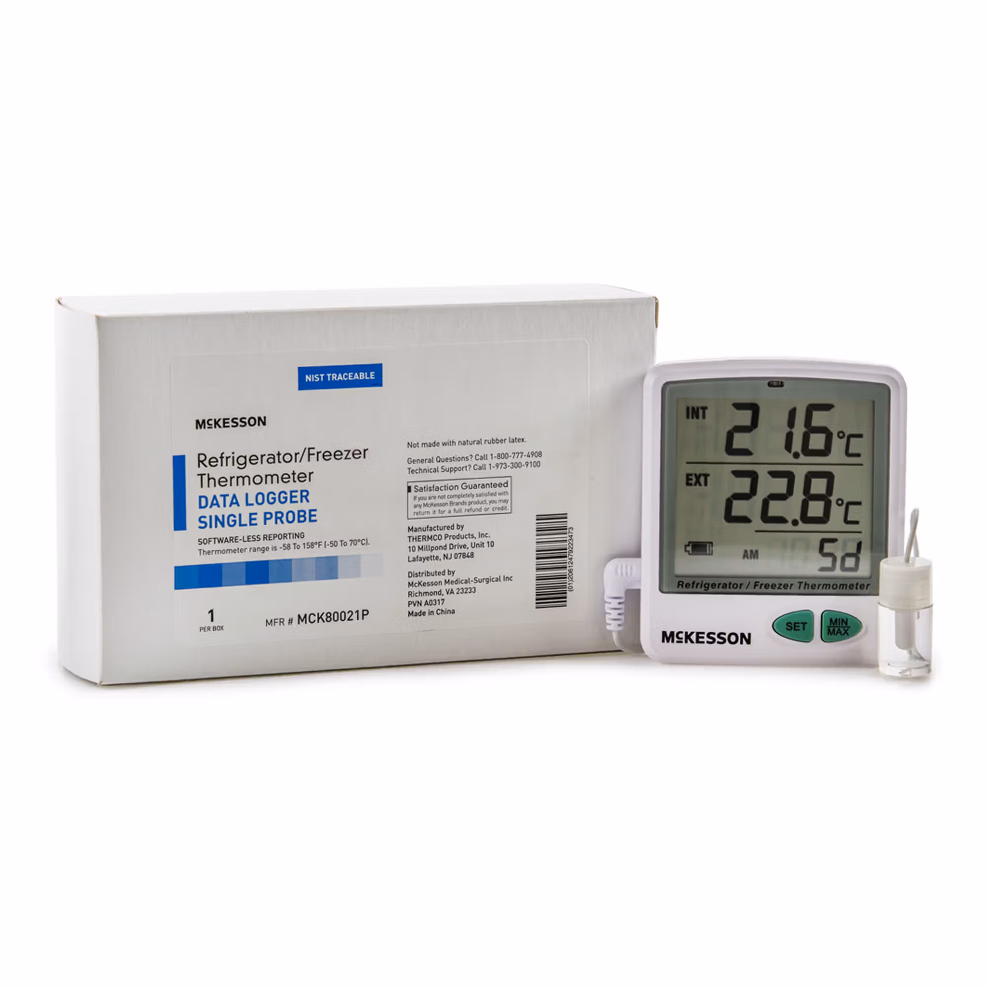 McKesson Datalogging Refrigerator/Freezer Thermometer, -58° to +158° F