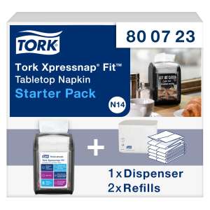 Tork, N14 Xpressnap Fit® Tabletop Starter Pack,  Napkin Dispenser, Black