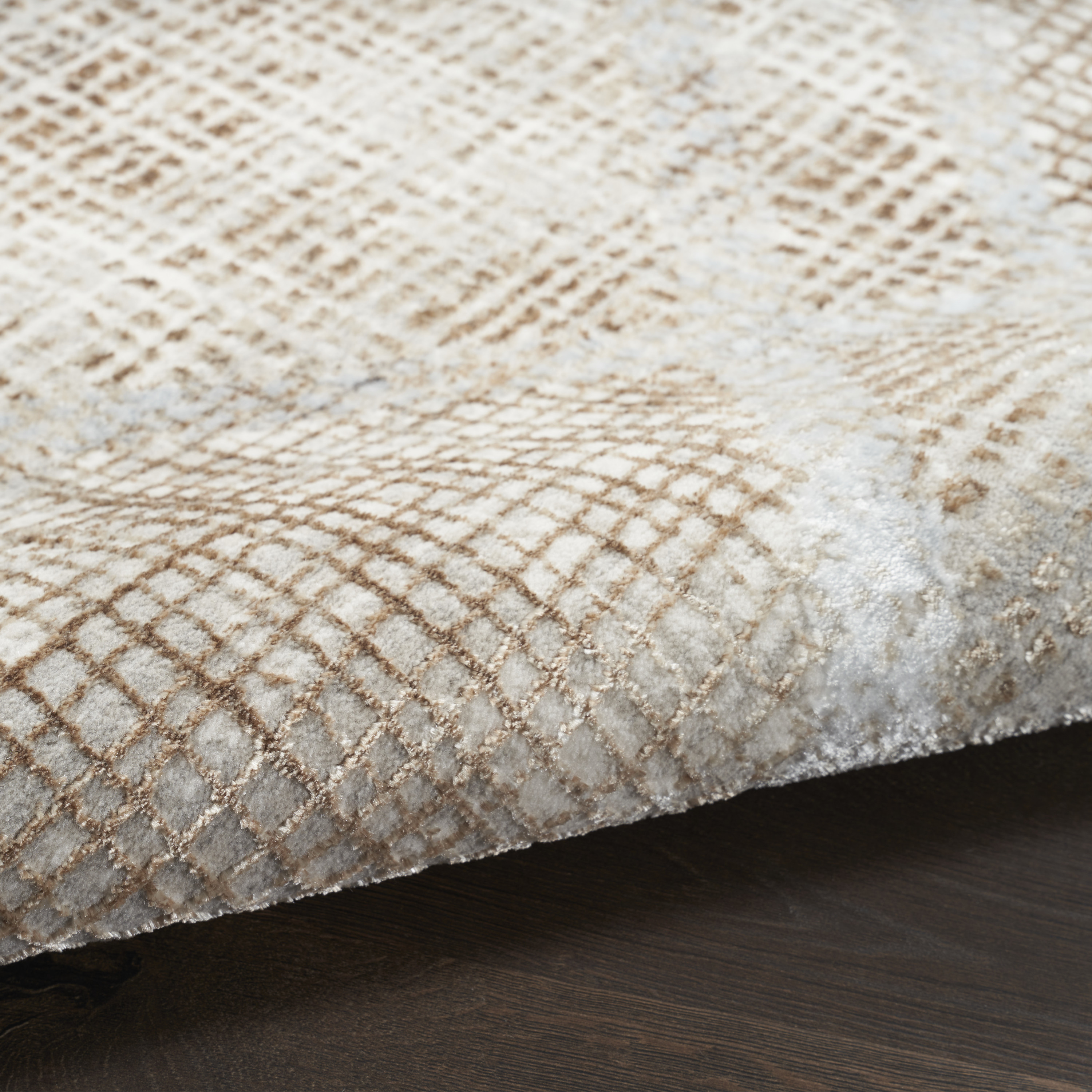 Nourison Sparkle 2'3" x 7'6" Grey Mocha Modern Indoor Rug