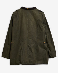 Barbour Re-Loved Defence Waxed Jacket - Size 18 Olive