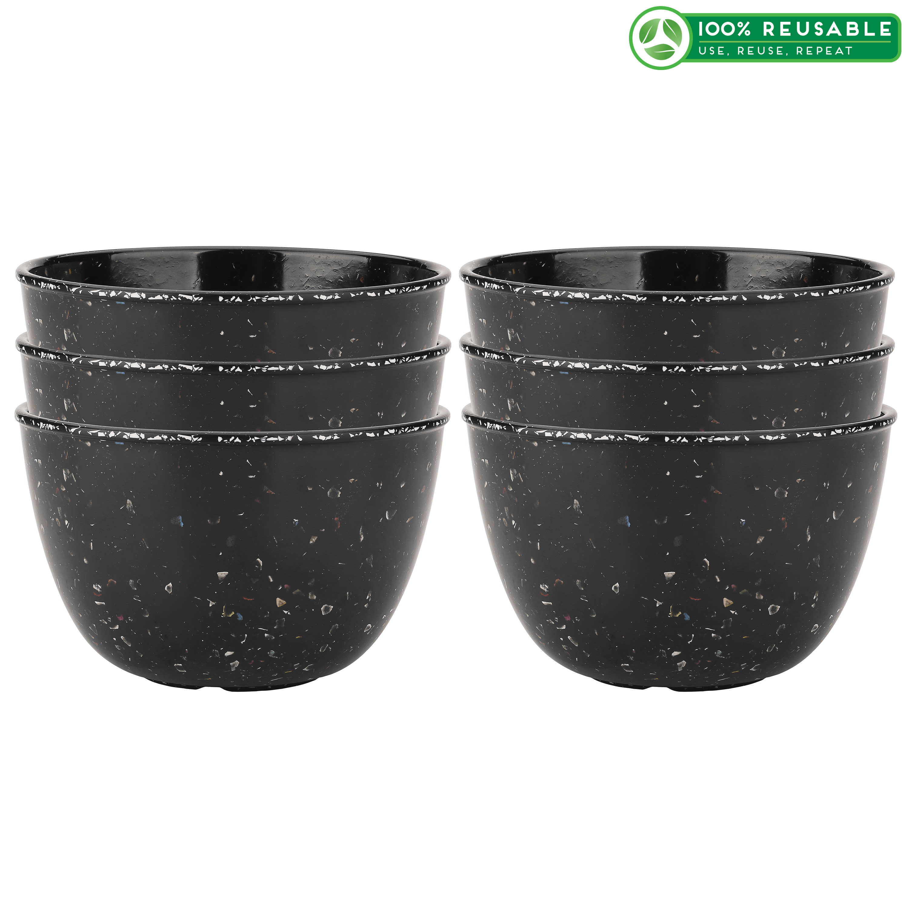 Confetti 24 ounce Soup Bowl, Black & White, 6-piece set slideshow image 1 Confetti 24 ounce Soup Bowl, Black & White, 6-piece set slideshow image 1