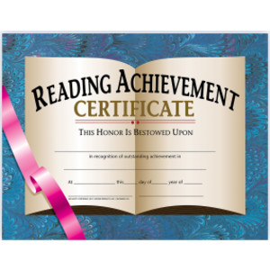 Reading Achievement Certificate, 8.5" x 11", Pack of 30