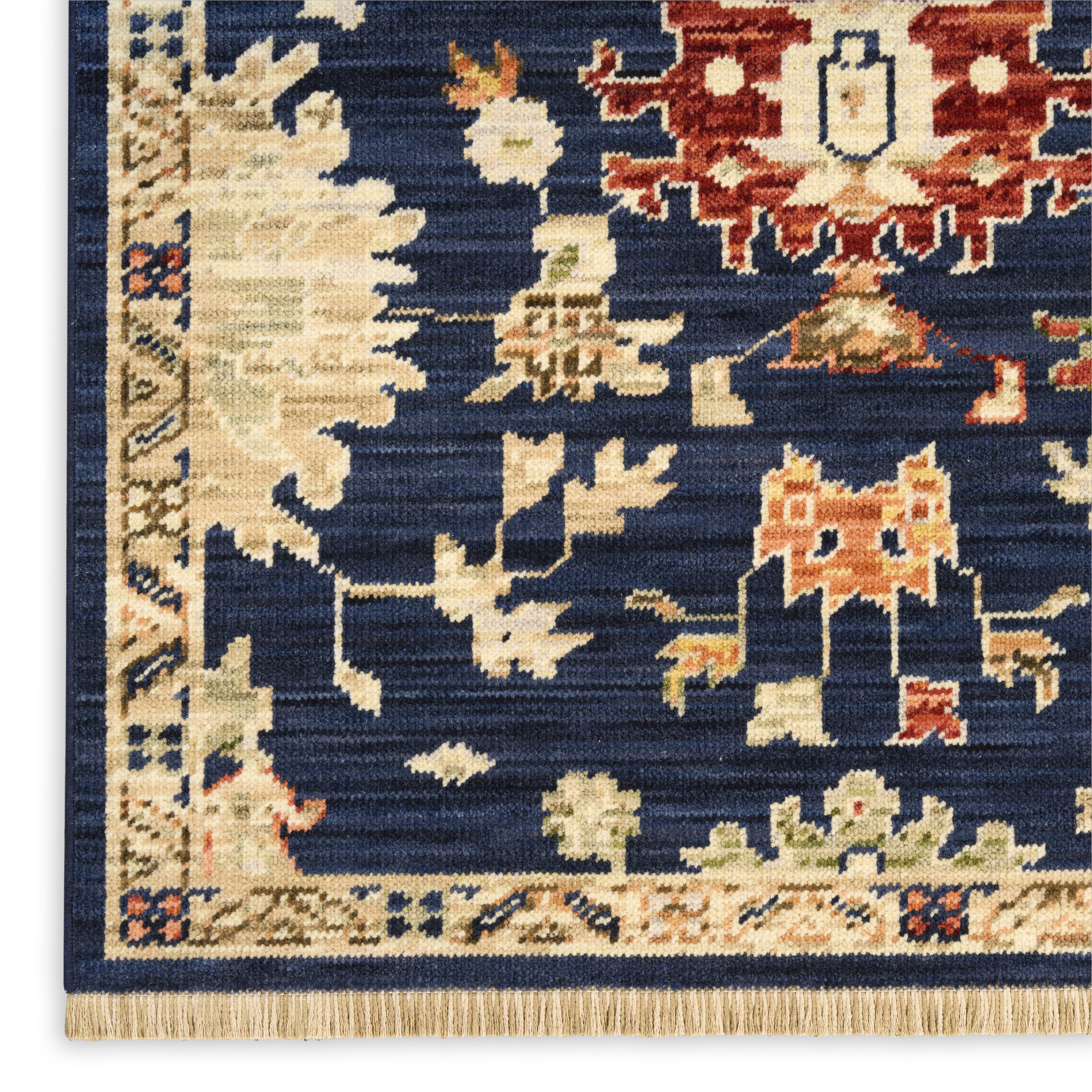 Nourison Antique Bloom 9' x 12' Navy Vintage Indoor Rug