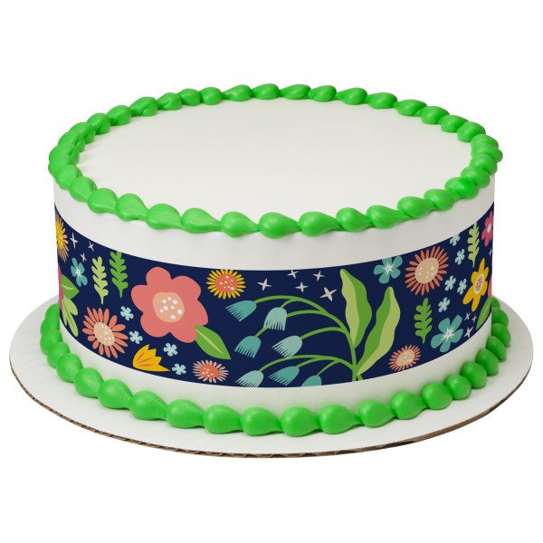 Spring Evening Florals PhotoCake® Edible Image® Strips