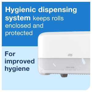 SCA558060, Tork, T7 Optiserve 2-Roll Coreless Bath Tissue Dispenser, White