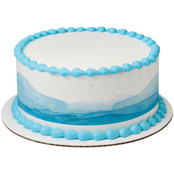 Watercolor Waves PhotoCake® Edible Image® Strips