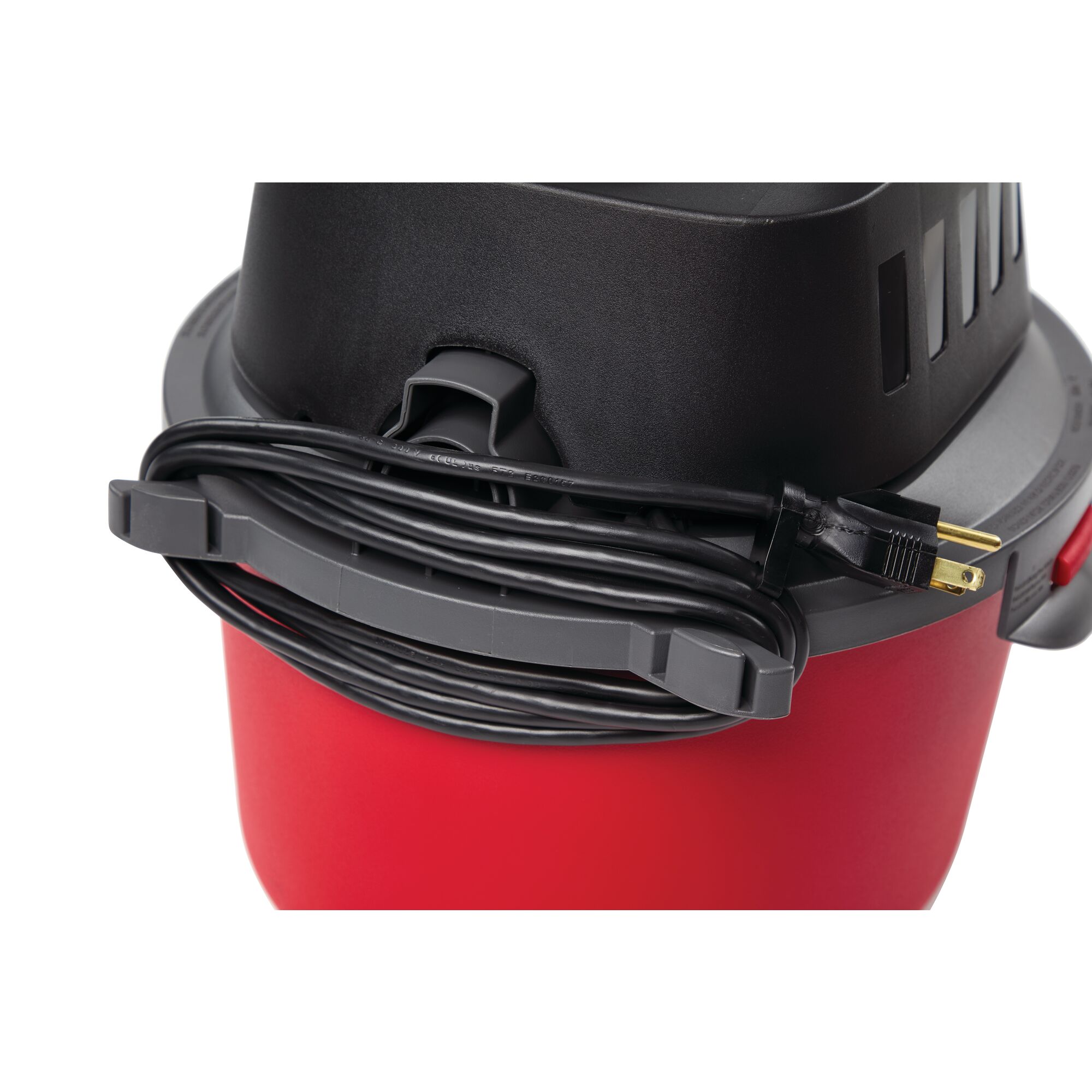 Easy to store feature of 2.5 Gallon 1.75 Peak h p wet and dry vac.