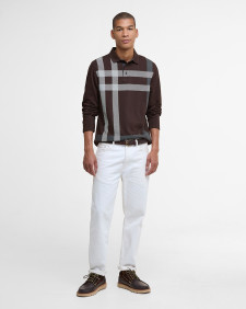 Blaine Tartan Long-Sleeved Polo Shirt Dark Oak