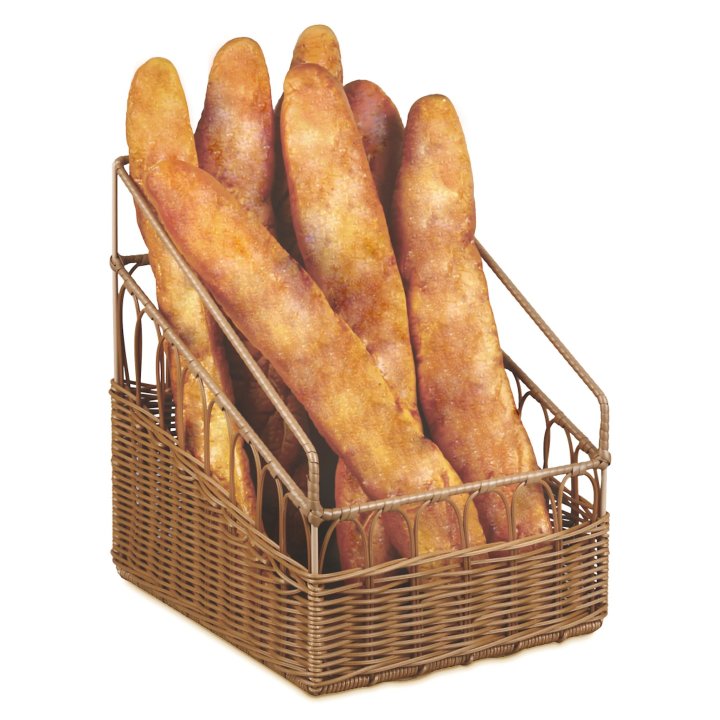 Corbeille à pain rectangulaire inclinée en polypropylène de 36 x 30 cm en marron