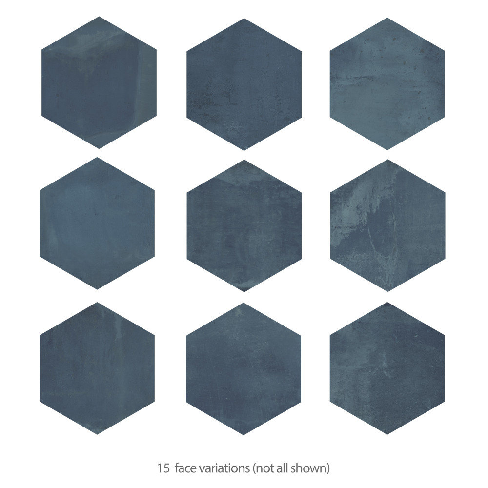 Argillos Hex Deep Blue 20-1/2 in. x 23-5/8 in. Porcelain Floor and Wall Tile