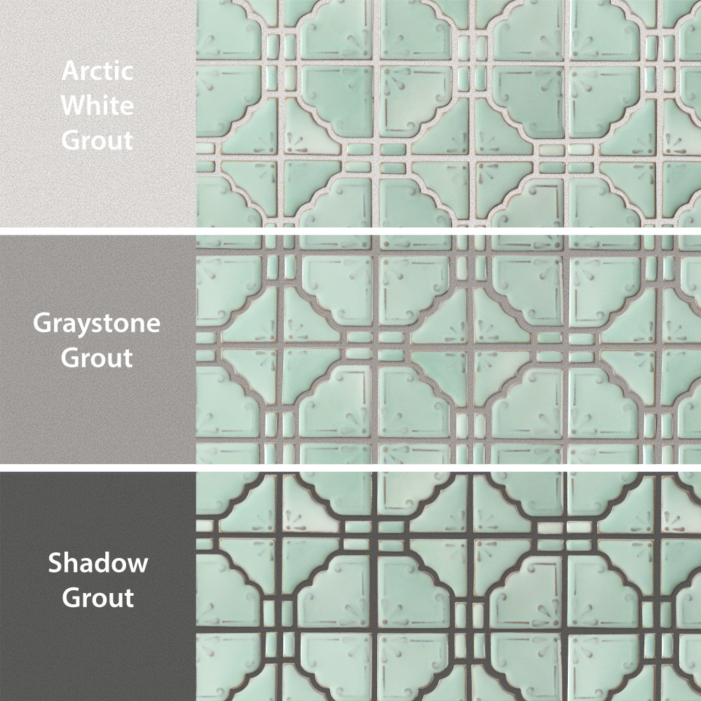 Hudson Moonbeam Mint Green 11-7/8 in. x 11-7/8 in. Porcelain Mosaic Tile