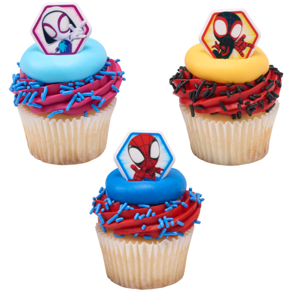 Marvel Spidey and His Amazing Friends Swing On Cupcake Rings