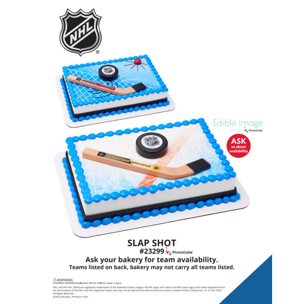 NHL® Slap Shot The Magic of Cakes® PhotoCake® Enhanced Background and Icing Page
