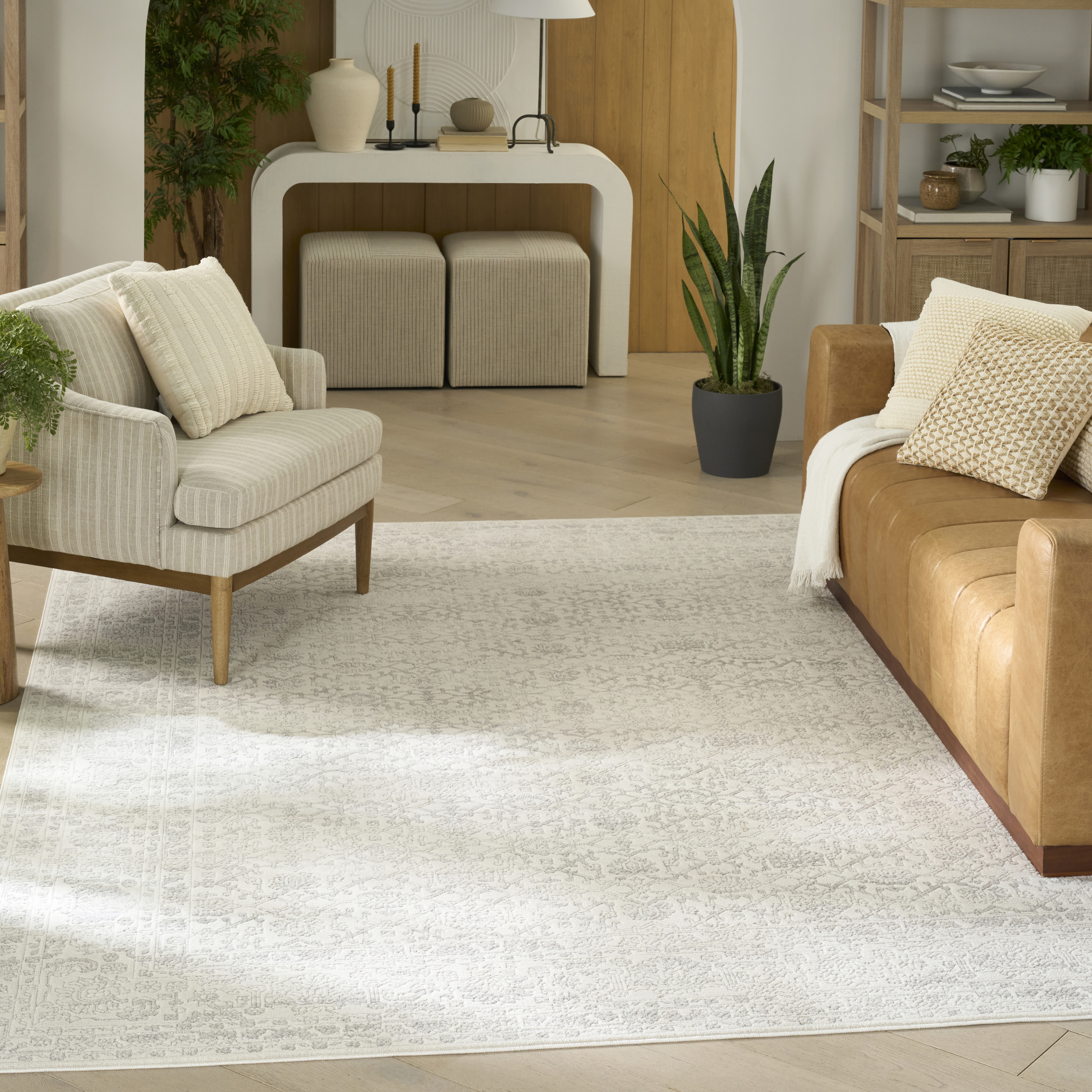 Nourison Grace 5'3" x 7'3" Grey Vintage Indoor Rug