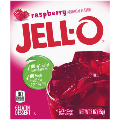 Jell-O Raspberry Gelatin Dessert, 3 oz Box