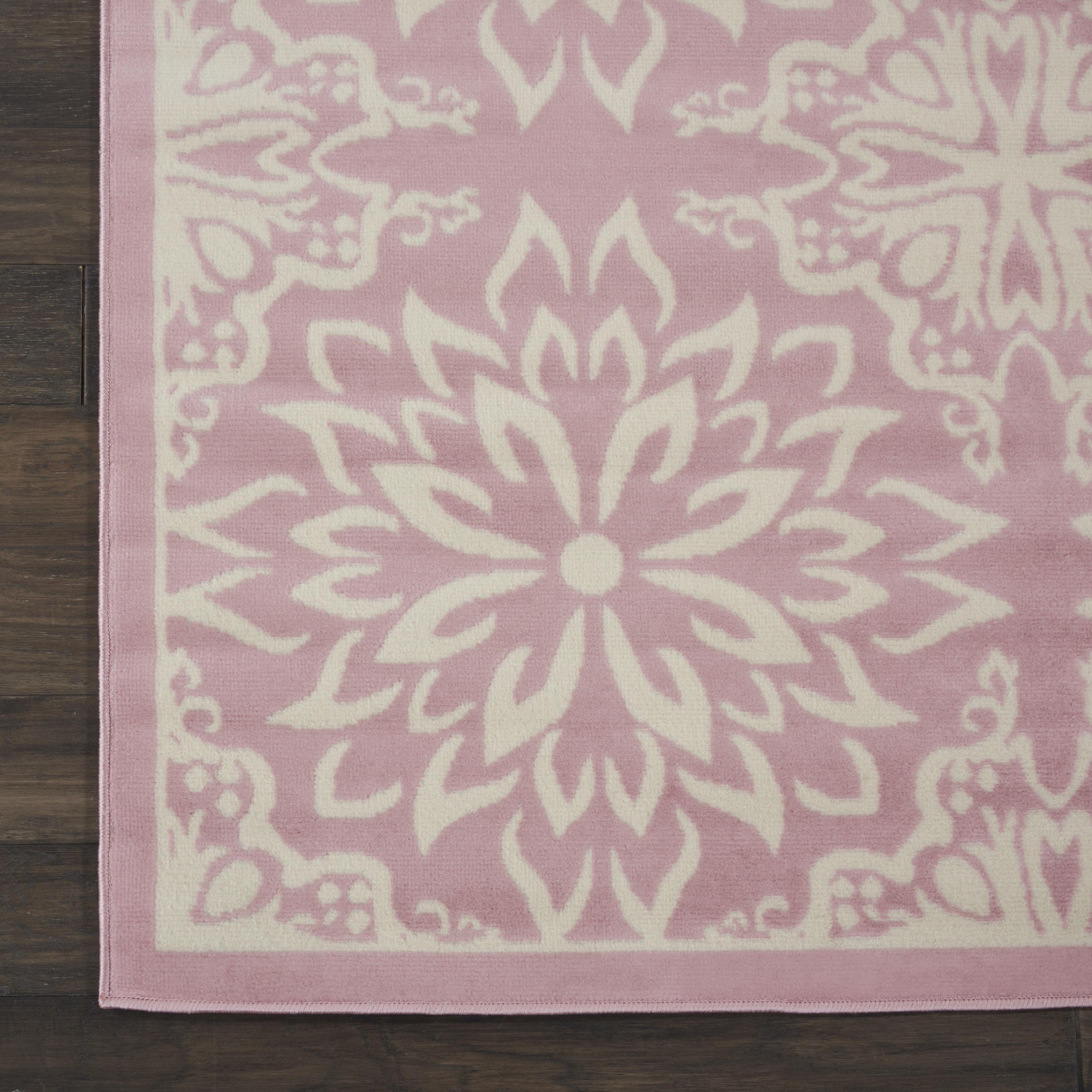 Nourison Jubilant 7'10" x 9'10" Ivory Pink Farmhouse Indoor Rug