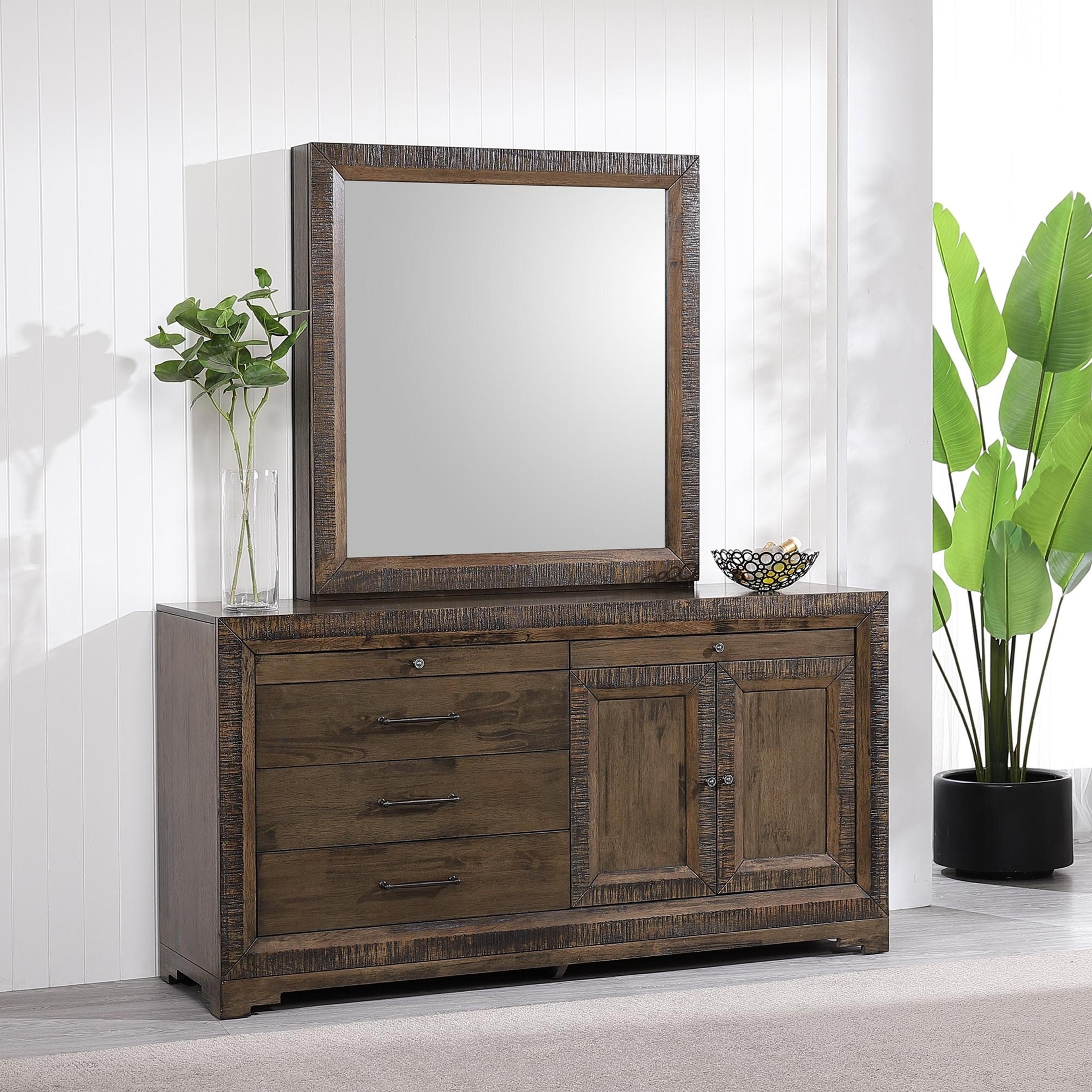 Lifestyle image of the Bolton Mirror, Antique Brown from Forty Winks
