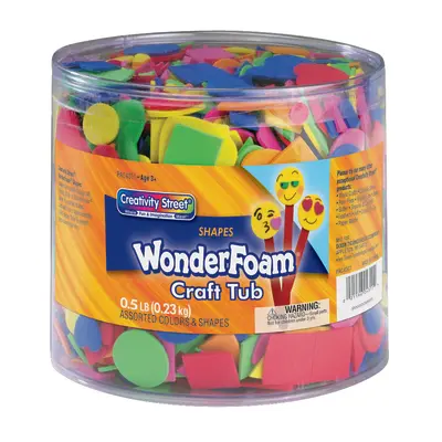 Creativity Street  WonderFoam Craft Tub, Foam Shapes,  Assorted Sizes, 1/2 lb.