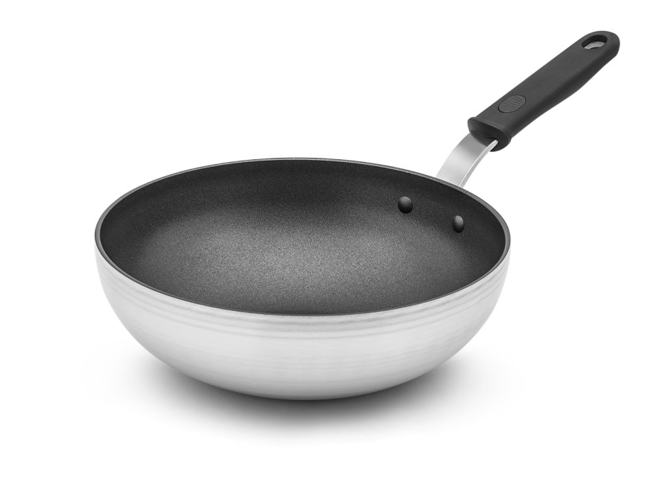 11-inch aluminum stir-fry pan with SteelCoat x3™ nonstick coating and silicone handle