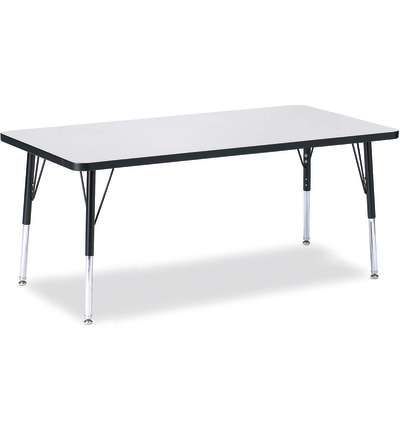 Berries® Rectangle Activity Table - 30" X 60", E-height - Gray/Black/Black