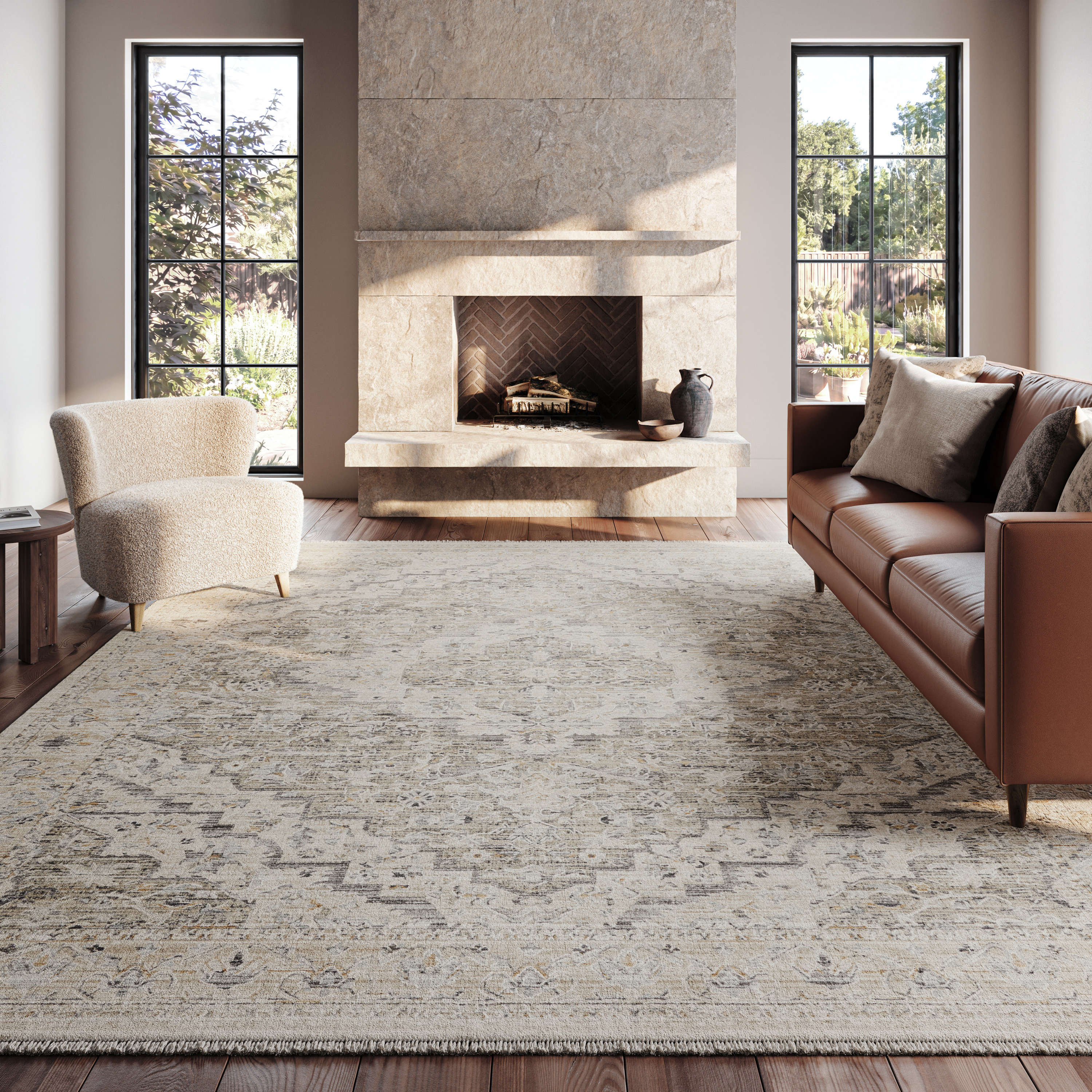 Nourison Lynx 12' x 15'9" Ivory Taupe Vintage Indoor Rug