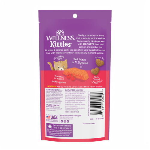 Wellness Kittles Salmon & Cranberry back packaging