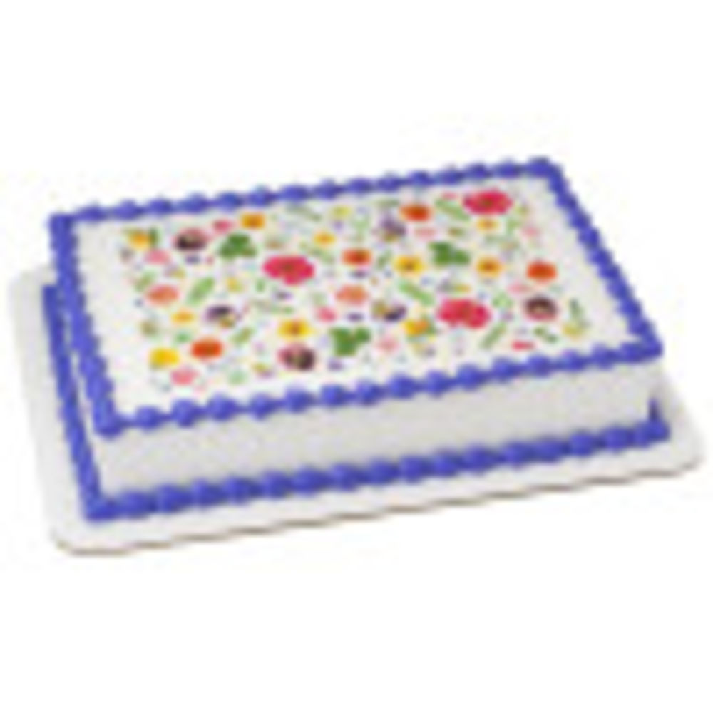 Image Cake Bright Pressed Flowers