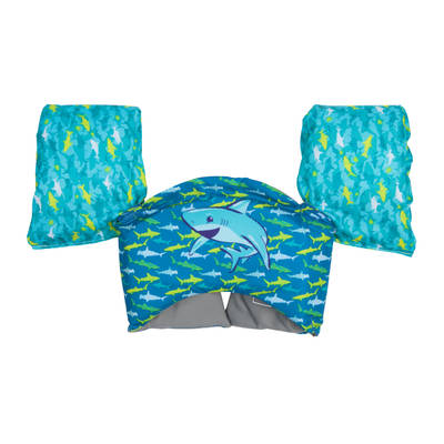 SwimWays Shark Swim Trainer, US Coast Guard Approved Life Vest, Kids Swim Vest and Swimming Aid, Arm Floaties & Life Jackets for Kids 33-55 lbs
