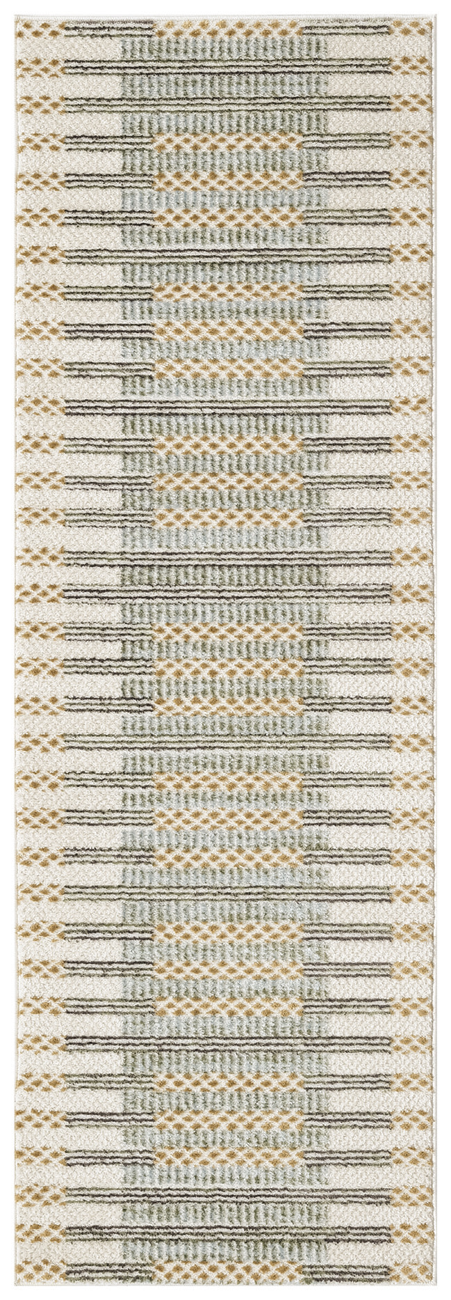 Nourison Nordic 2' x 6' Ivory Multicolor Modern Indoor Rug