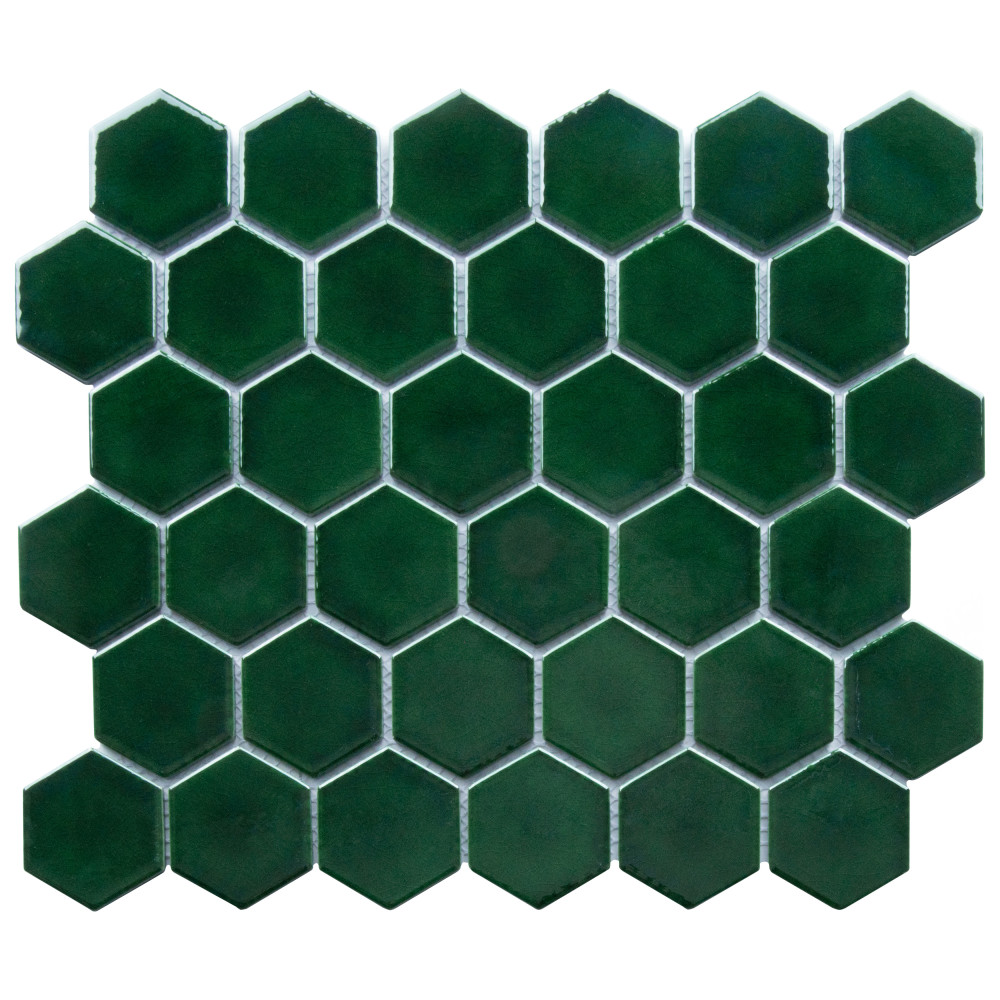 Metro Ion 2 Hex Emerald 11 18 In X 12 58 In Porcelain Mosaic Tile Merola Tile 1574