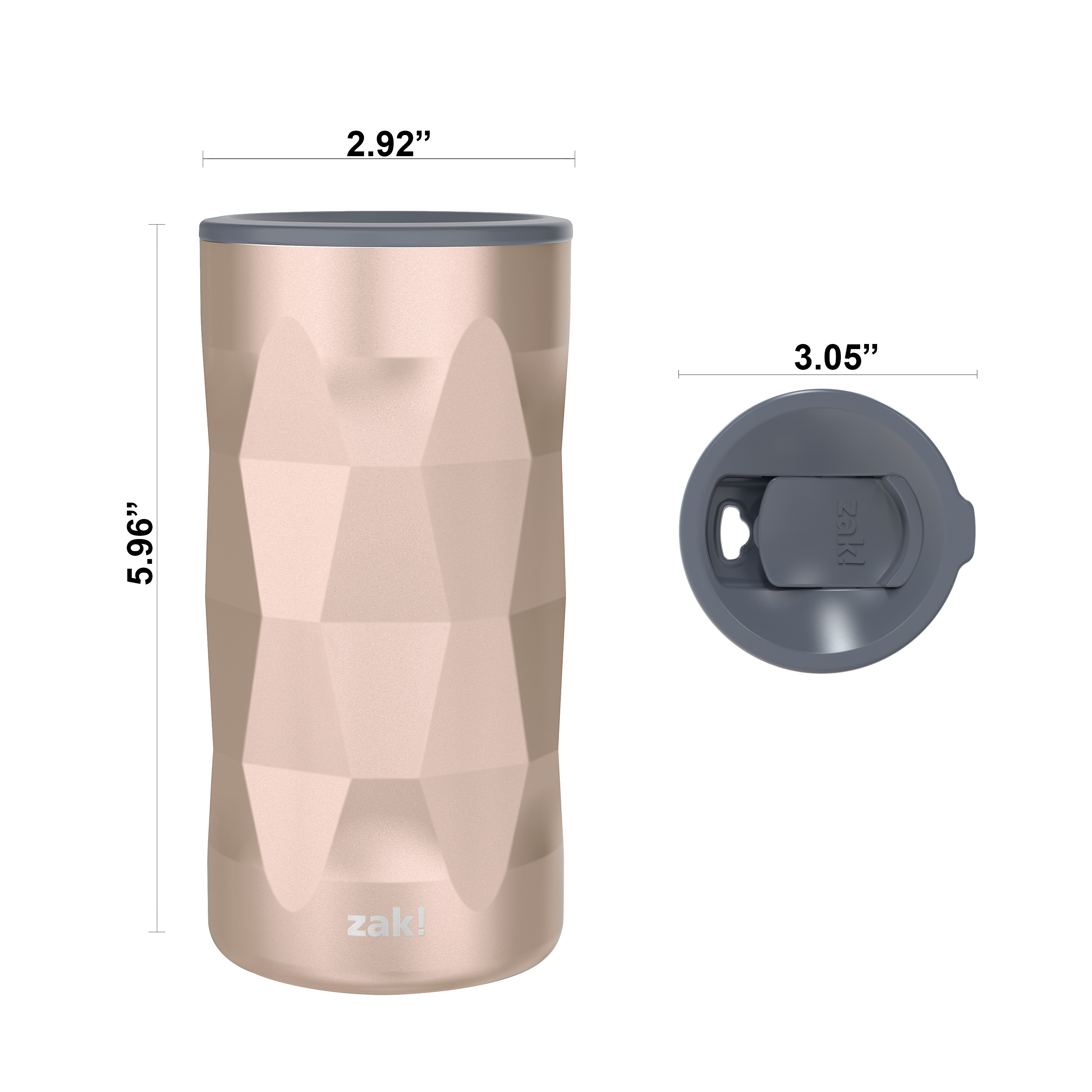 Fractal 12 ounce Vacuum Insulated Stainless Steel Tumbler, Rose Gold slideshow image 7 Fractal 12 ounce Vacuum Insulated Stainless Steel Tumbler, Rose Gold slideshow image 7