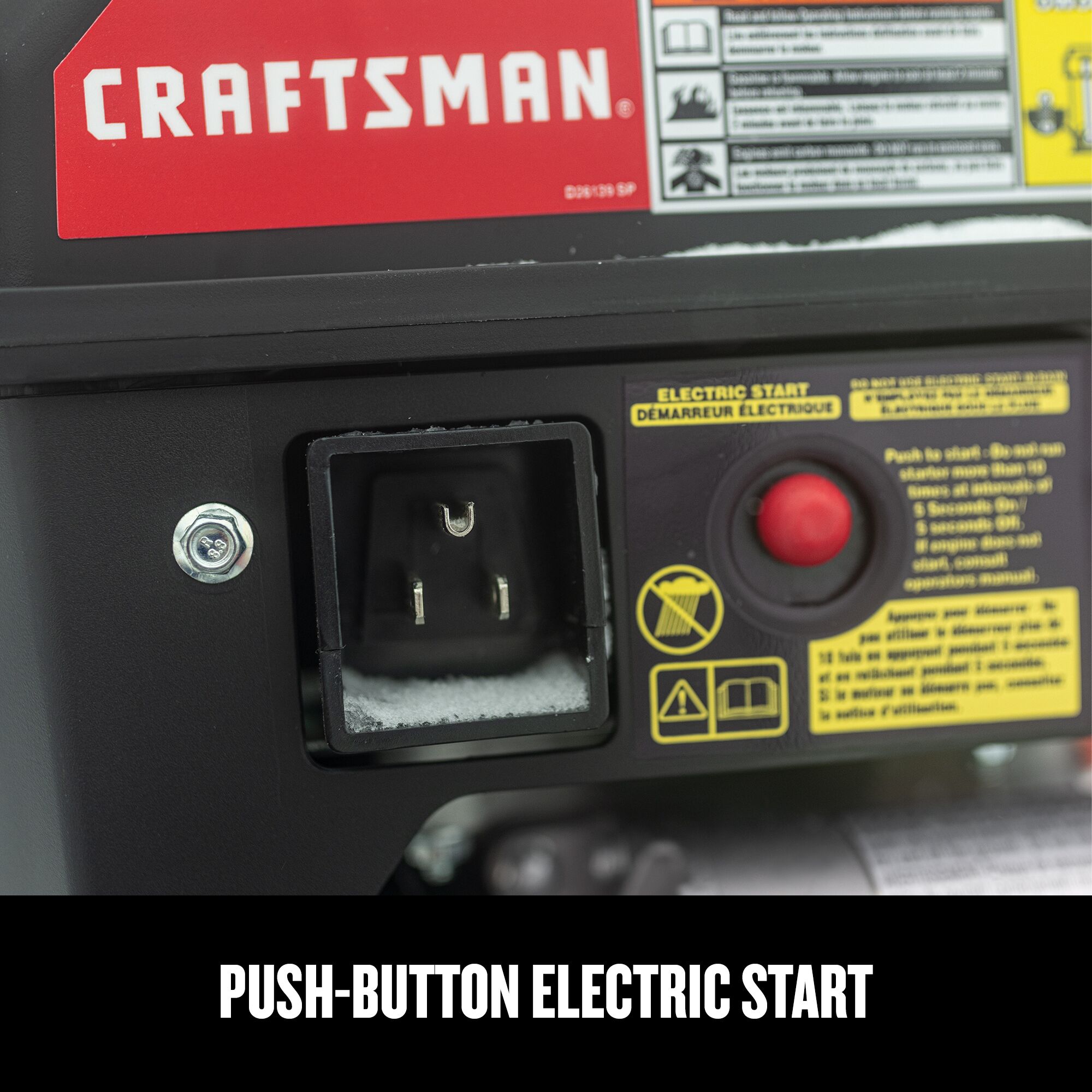 CRAFTSMAN 24 in 2-Stage Gas Snow Blower focused in on push-button electric start