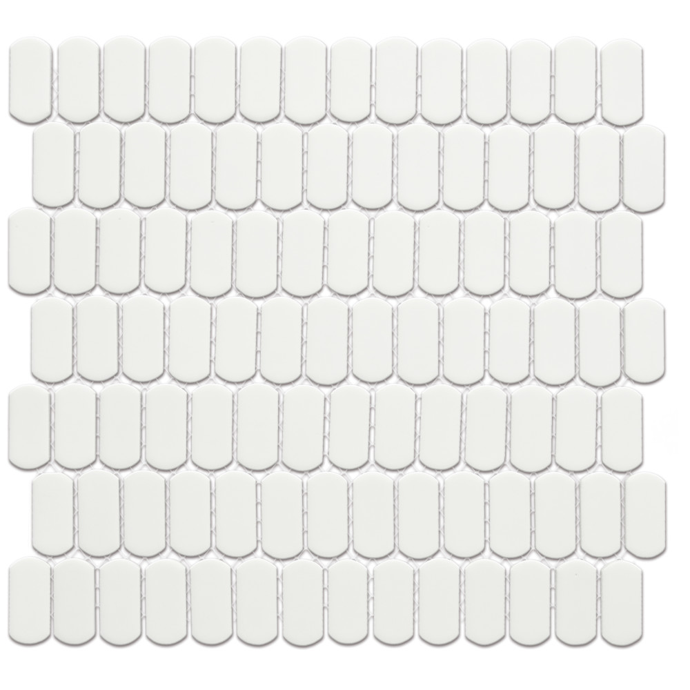Hudson Capsule Matte White 12-1/4 in. x 13-1/8 in. Porcelain Mosaic Tile