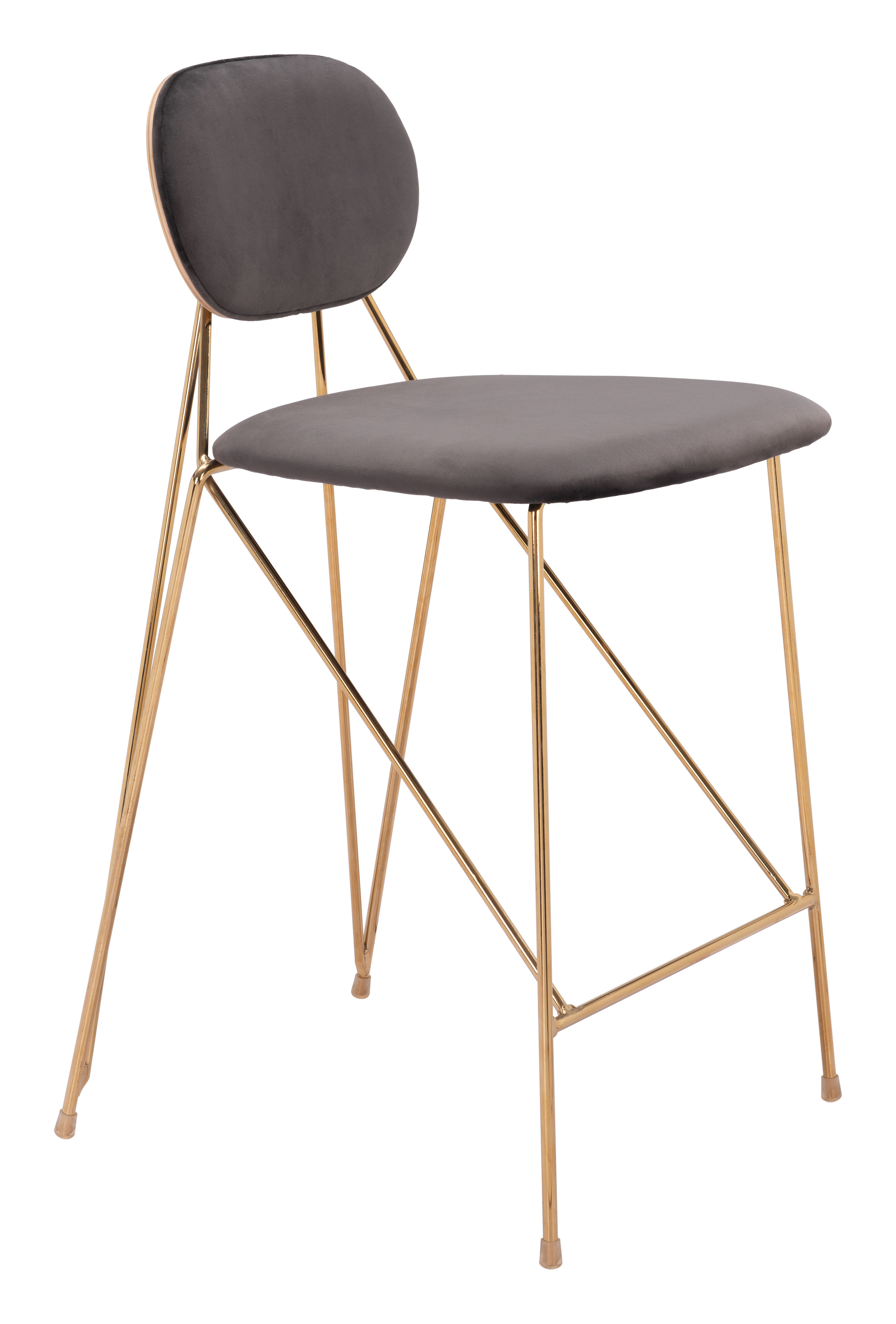 Georges Counter Stool (Set of 2) Gray & Gold product image