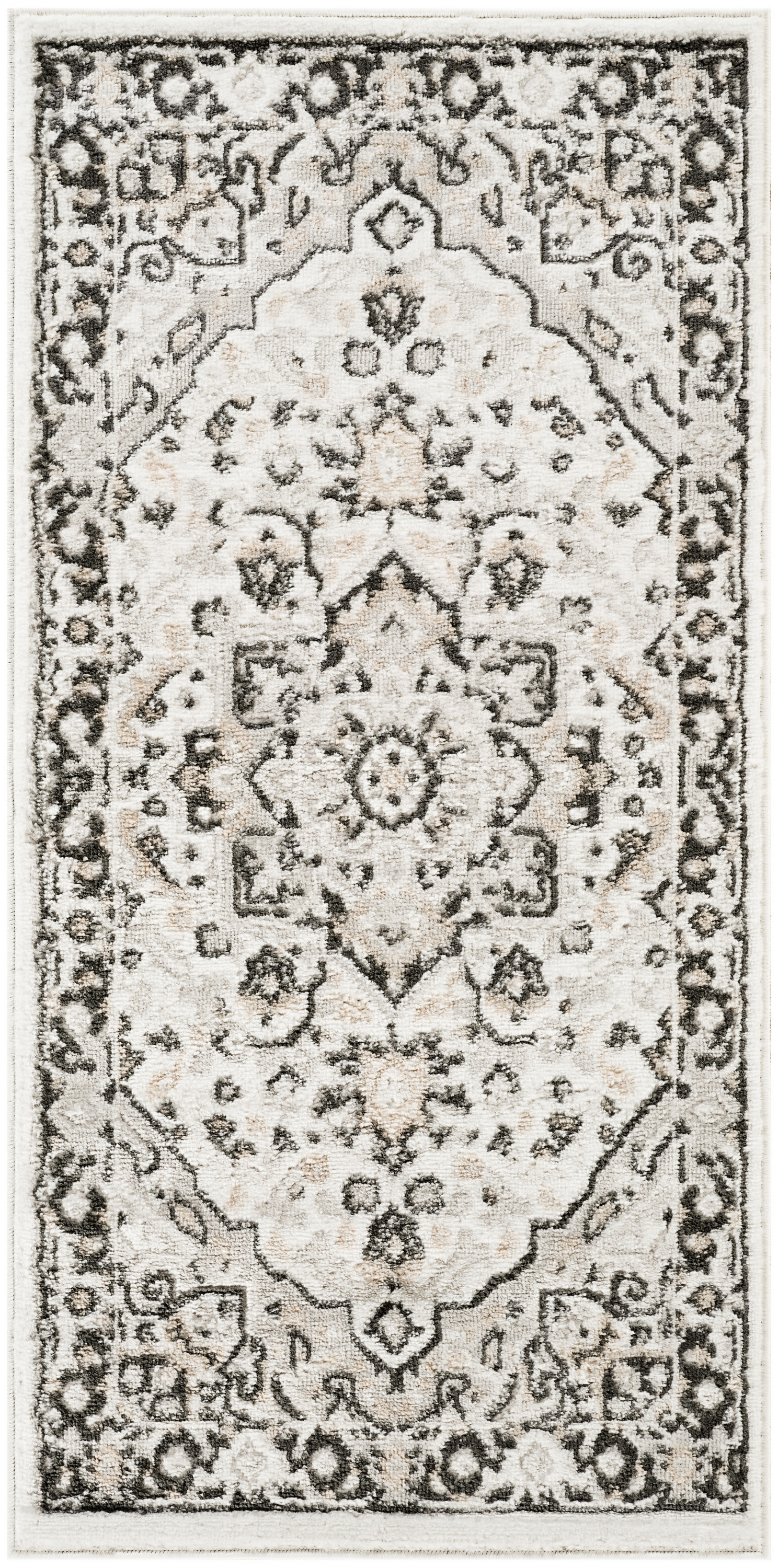 Nourison Dekor 2' x 4' Ivory Charcoal Vintage Indoor Rug