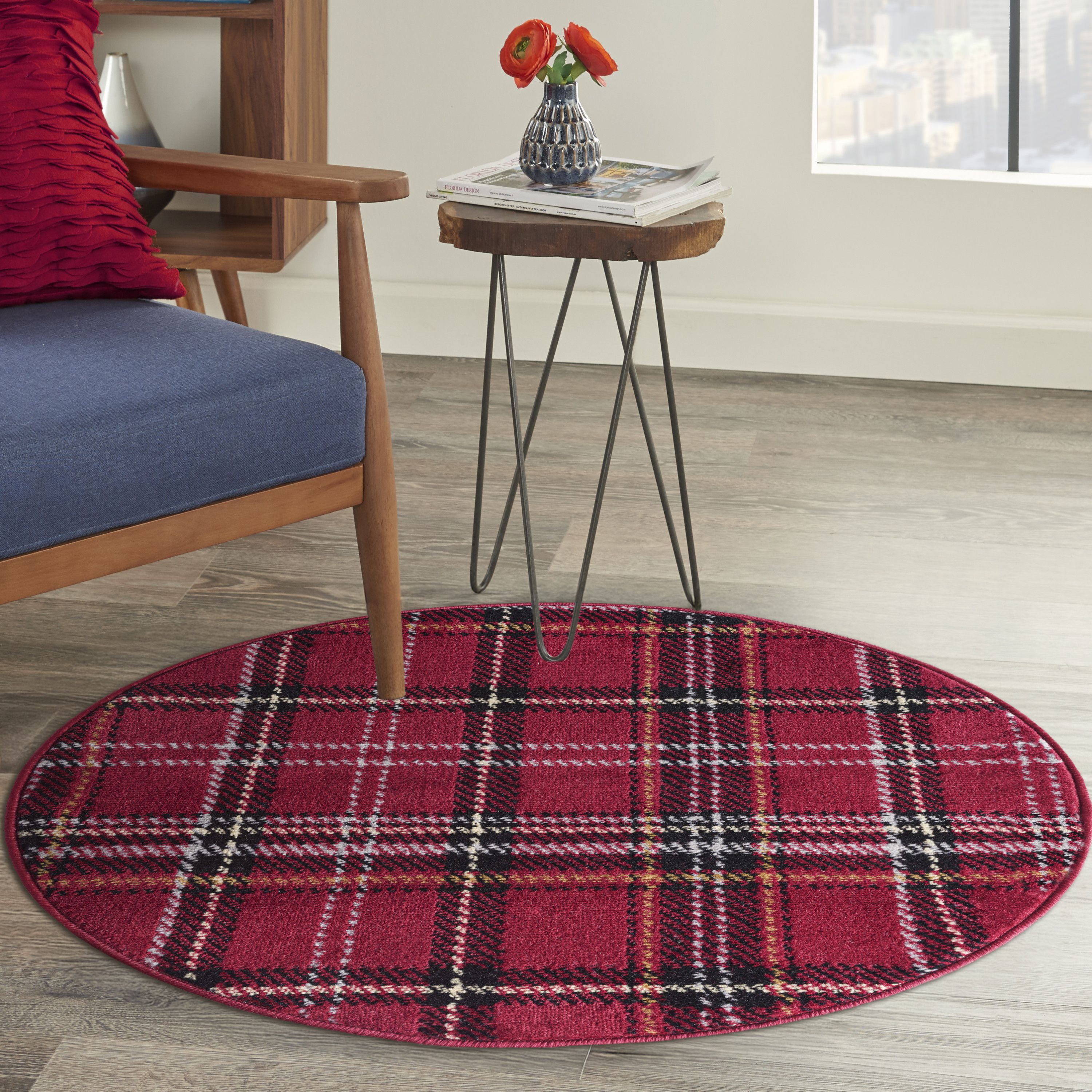 Nourison Grafix 3' x Round Red Christmas Indoor Rug