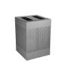 Rubbermaid Commercial, Silhouettes, Dual Stream, 34 gal, Metal, Silver, Square, Receptacle