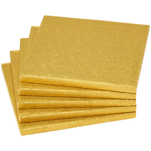 8" Square Gold Foil Cake Board