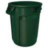 Rubbermaid Commercial, VENTED BRUTE, 44 gal, Resin, Green, Round, Receptacle