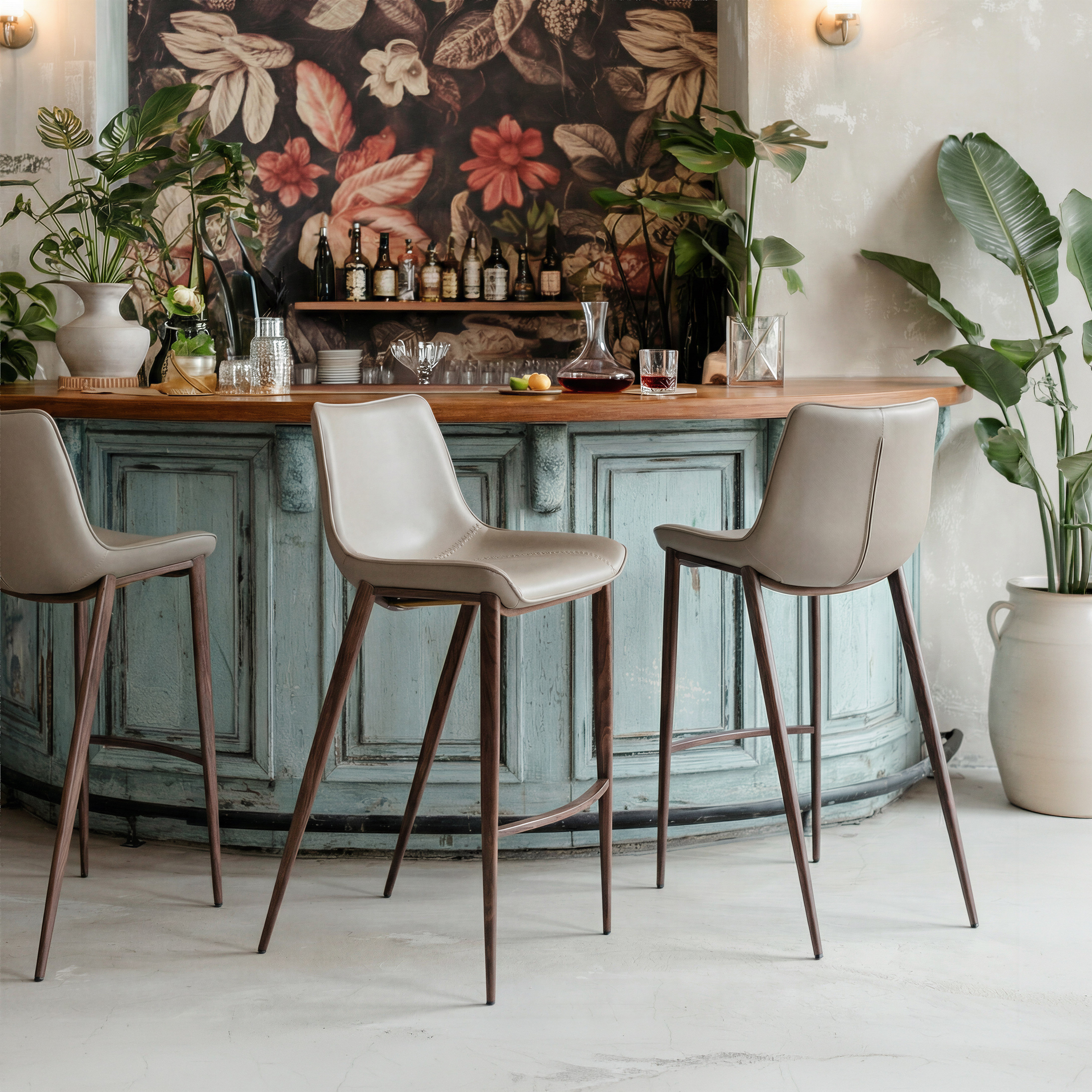 Magnus Barstool (Set of 2) Brown & Walnut product image