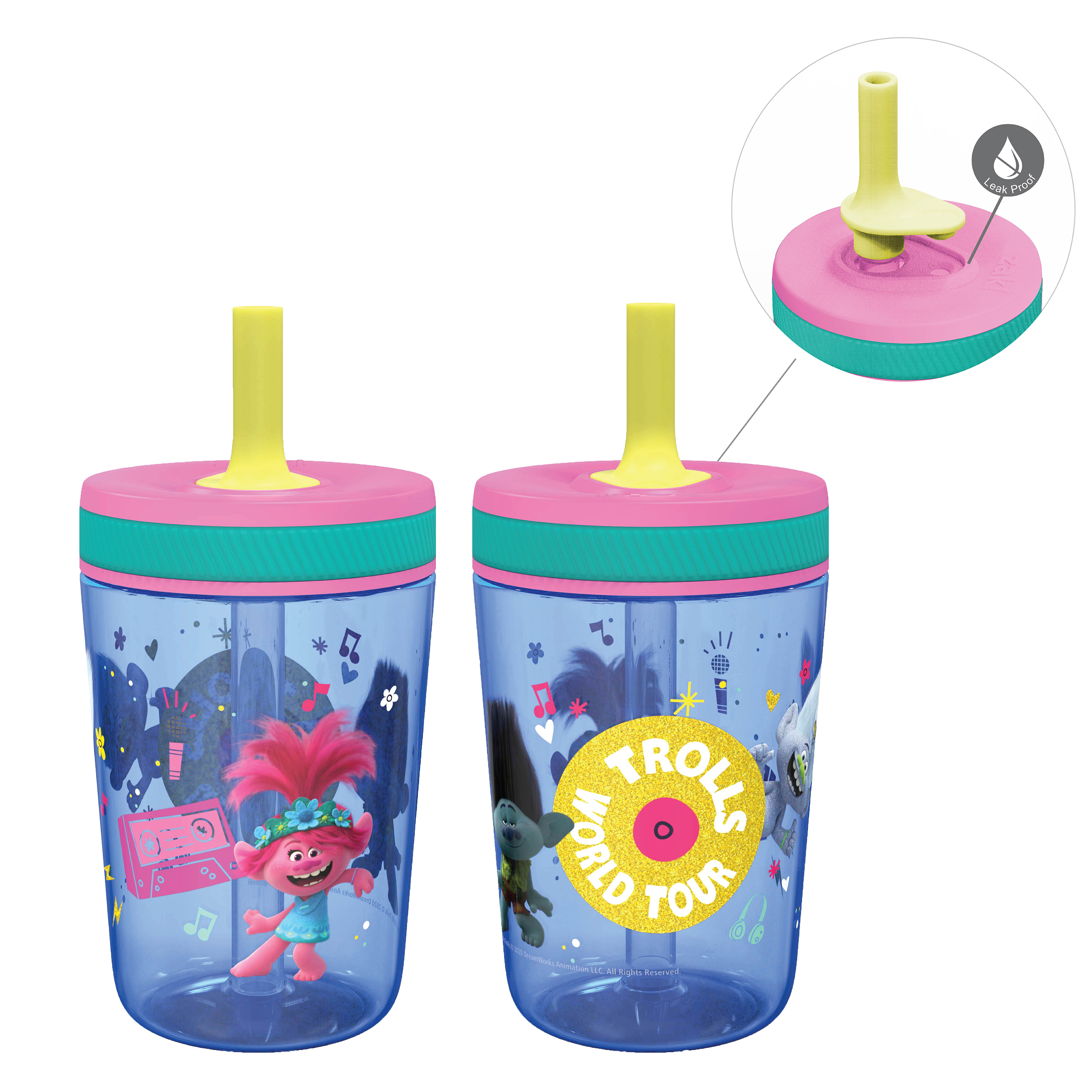 Trolls 2 Movie 15 ounce Plastic Tumbler with Lid and Straw, Poppy and Friends, 2-piece set slideshow image 1 Trolls 2 Movie 15 ounce Plastic Tumbler with Lid and Straw, Poppy and Friends, 2-piece set slideshow image 1