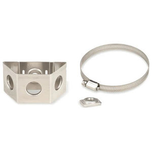 Three-way Stand-off Adapter for 3–4 in round members, Stainless Steel