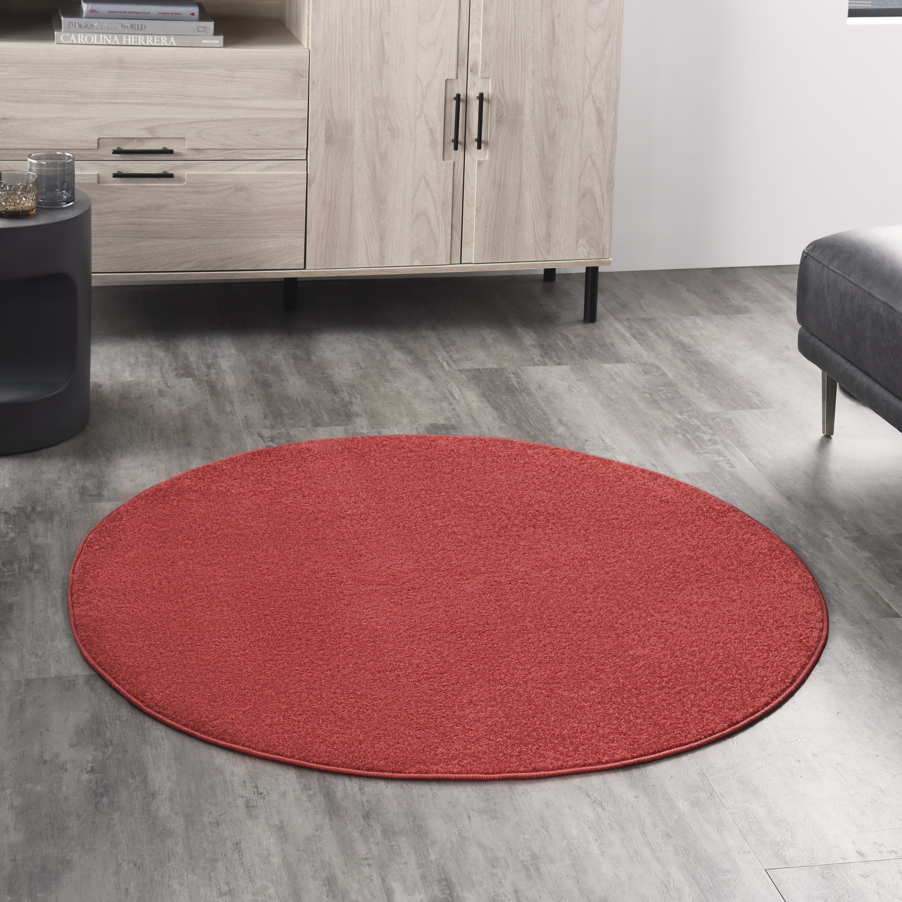 Nourison Nourison Essentials 4' x Round Brick Red Outdoor Rug