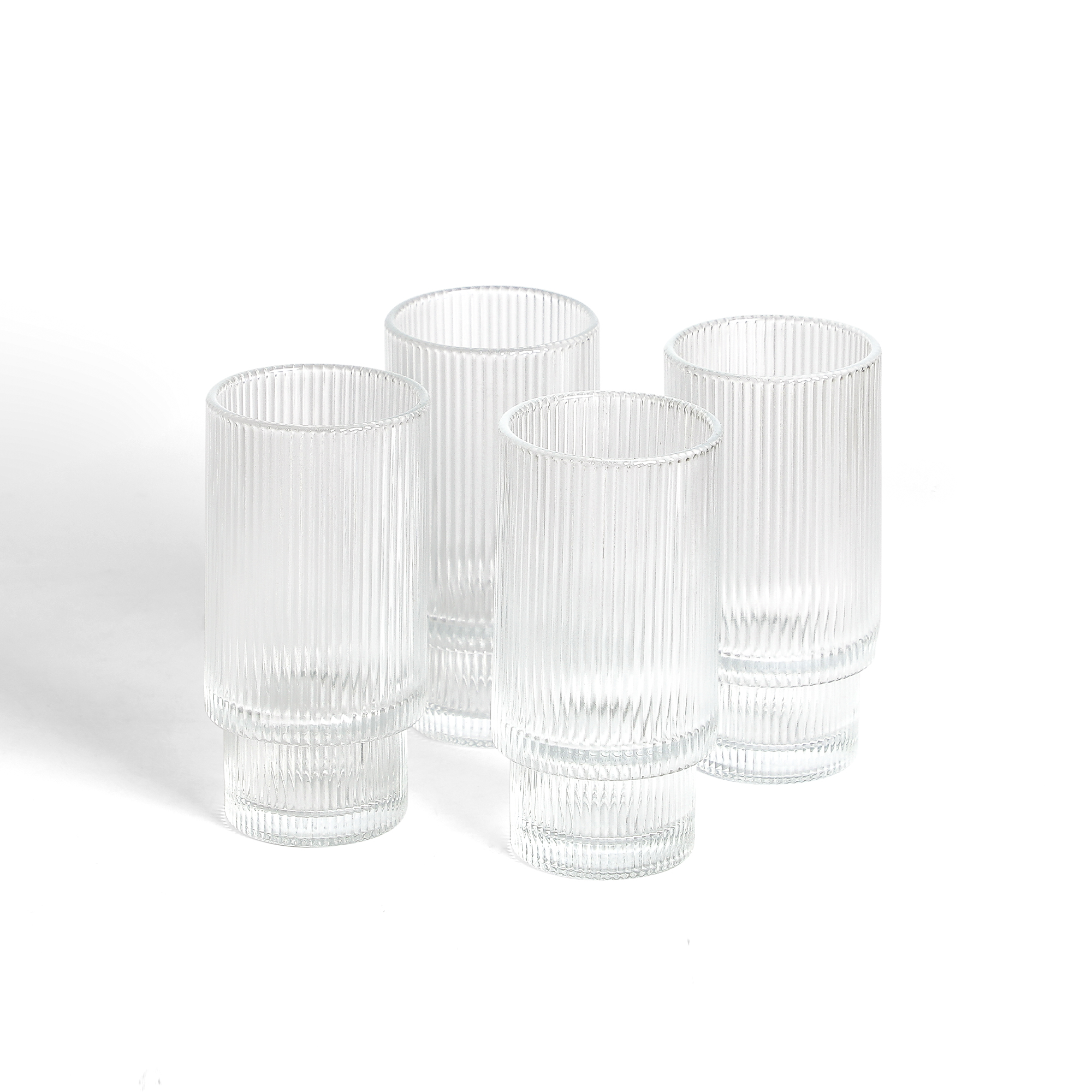 4-Piece Ribbed Glass Set