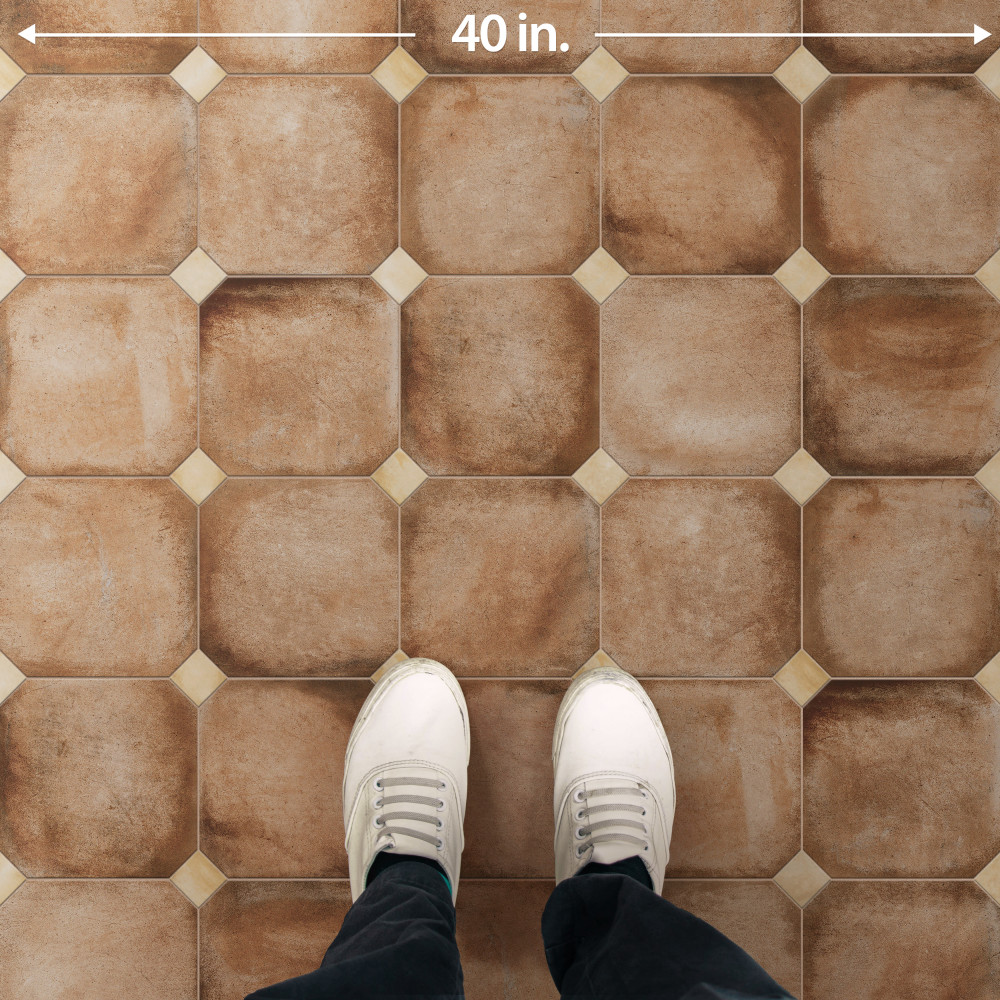 Laverton Octagon Natural with Taco Beige 7-7/8 in. x 7-7/8 in. Porcelain Floor and Wall Tile