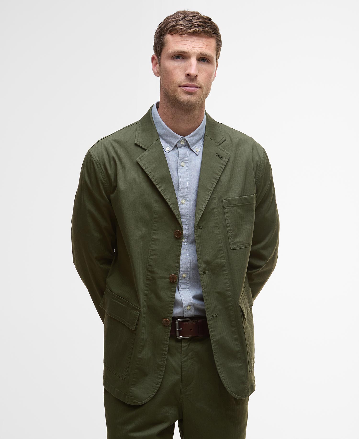 Herringbone Cotton Worker Jacket image number 0